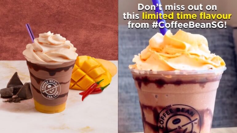 Coffee chain selling a new drink with mango, chocolate and chili in Singapore