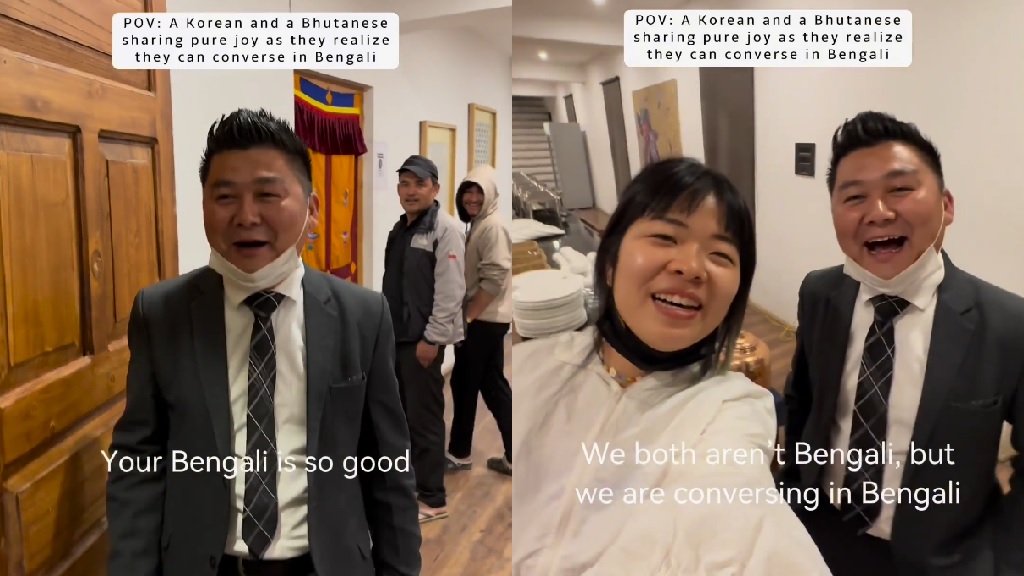 Korean woman, Bhutanese man go viral for speaking fluent Bengali