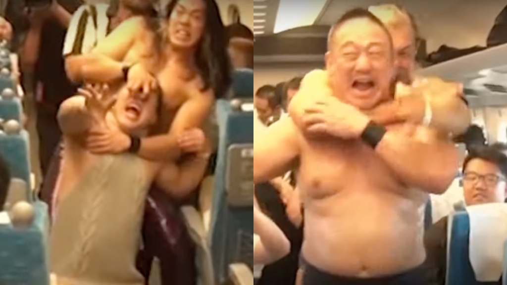 Video: Pro wrestlers brawl inside moving bullet train in Japan