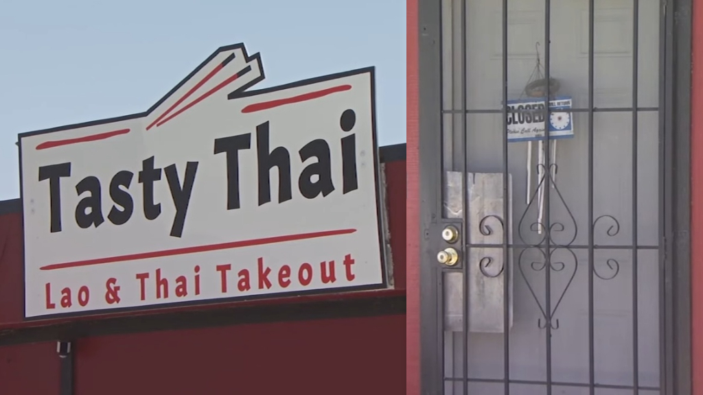 Tasty Thai, "closed" sign