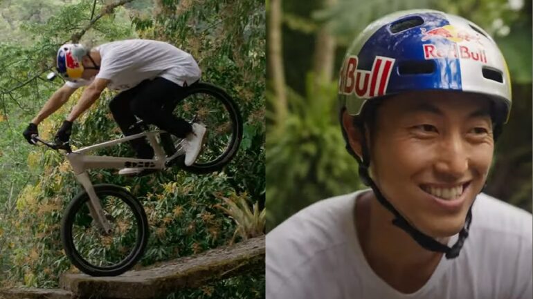 Watch: Trials sensation Tomomi Nishikubo performs breathtaking tricks at famed Mexican garden