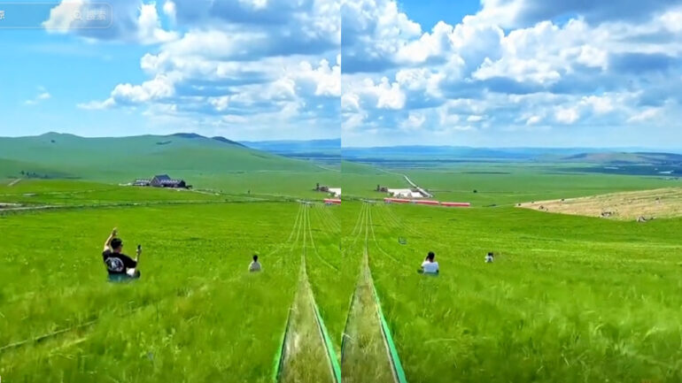 These grass slides in China are taking Instagram users to ‘heaven’