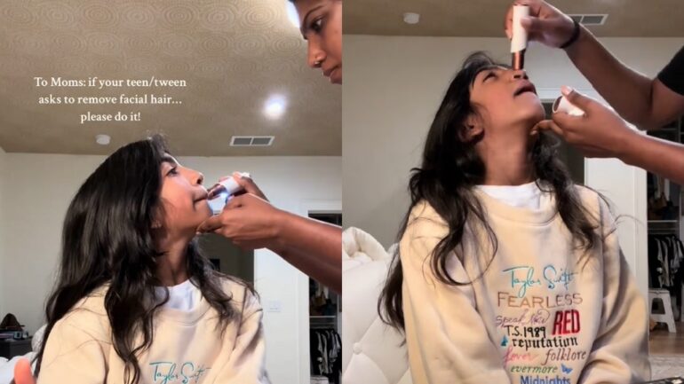 South Asian mom praised for helping daughter remove facial hair in TikTok video