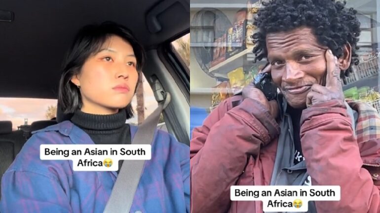 Asian woman’s video of homeless man in Cape Town doing slant-eye gesture goes viral