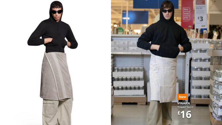 Ikea trolls Balenciaga over $925 towel skirt