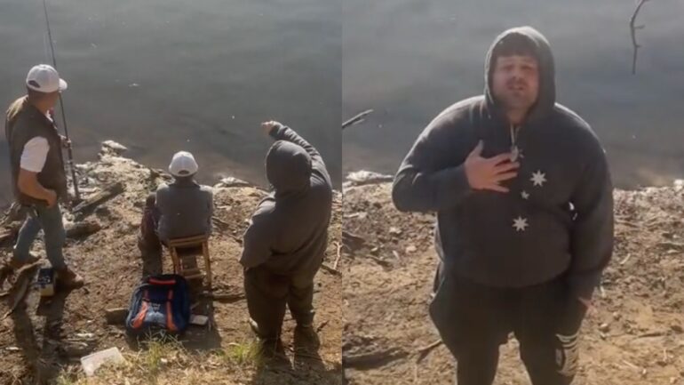 Man filmed demanding Asian father and son to stop fishing in ‘Australian waters’