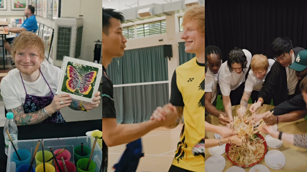 Watch: Ed Sheeran plays with badminton star, experiences yee sang in Malaysia