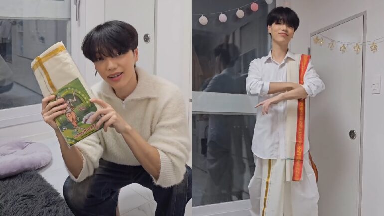 Indian netizens praise Korean man for wearing dhoti in viral video