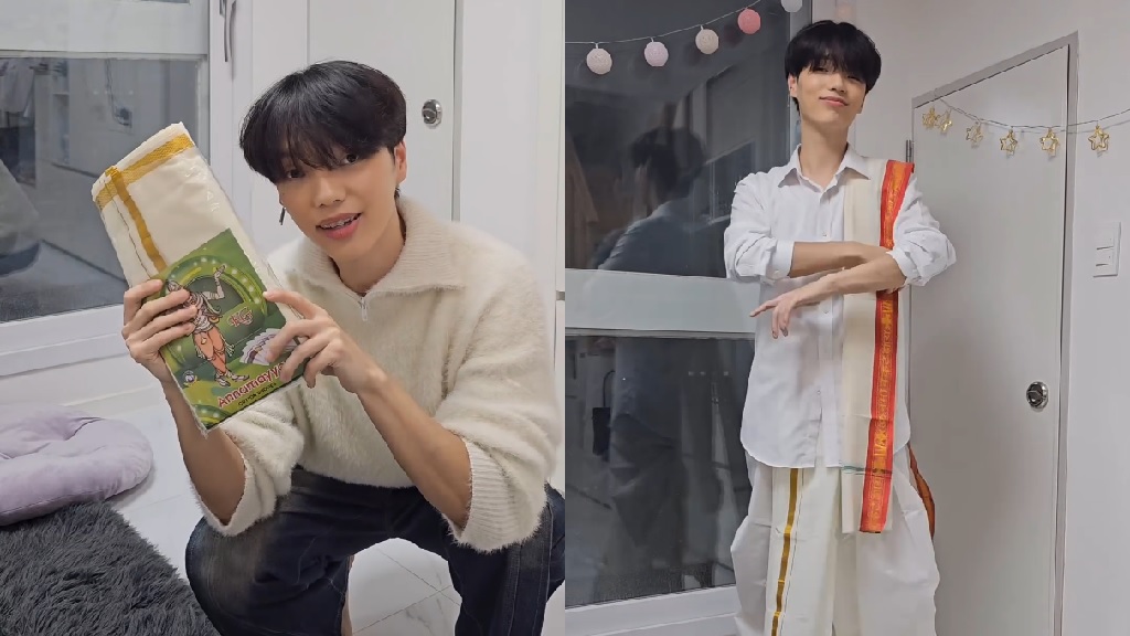 Indian netizens praise Korean man for wearing dhoti in viral video