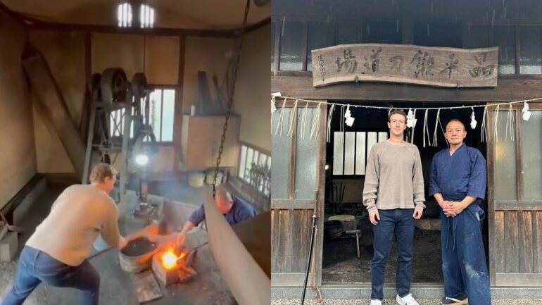 Watch: Mark Zuckerberg forges, wields katana in Japan