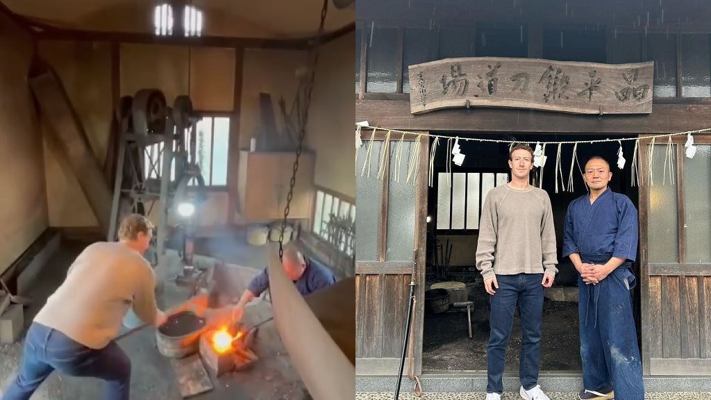 Watch: Mark Zuckerberg forges, wields katana in Japan