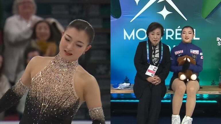 Kaori Sakamoto makes history with figure skating world title three-peat