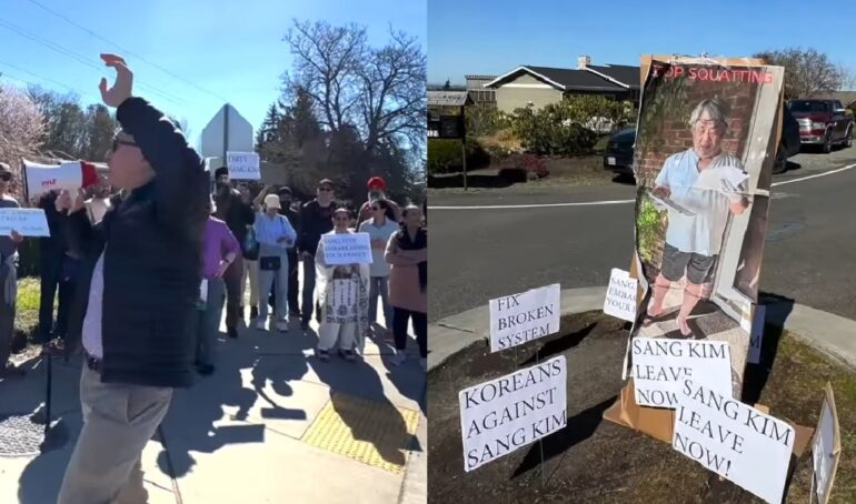 Korean Americans join Washington landlord’s protest against tenant who owes $80K in rent