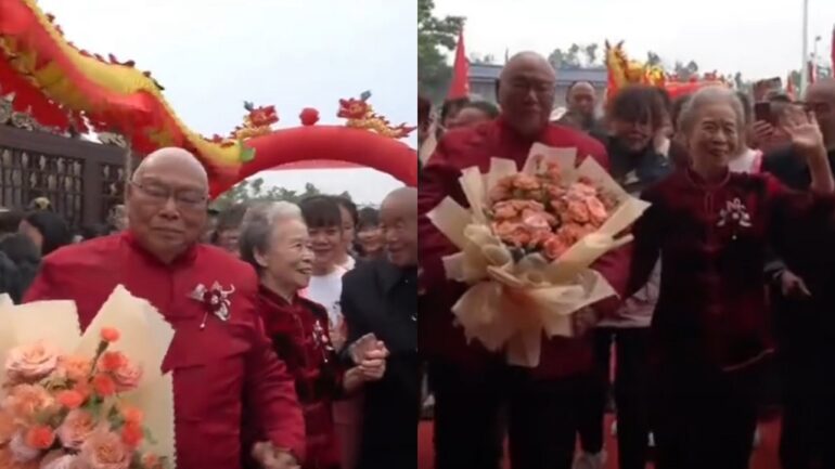 Chinese man, 86, marries college sweetheart, 81, decades later