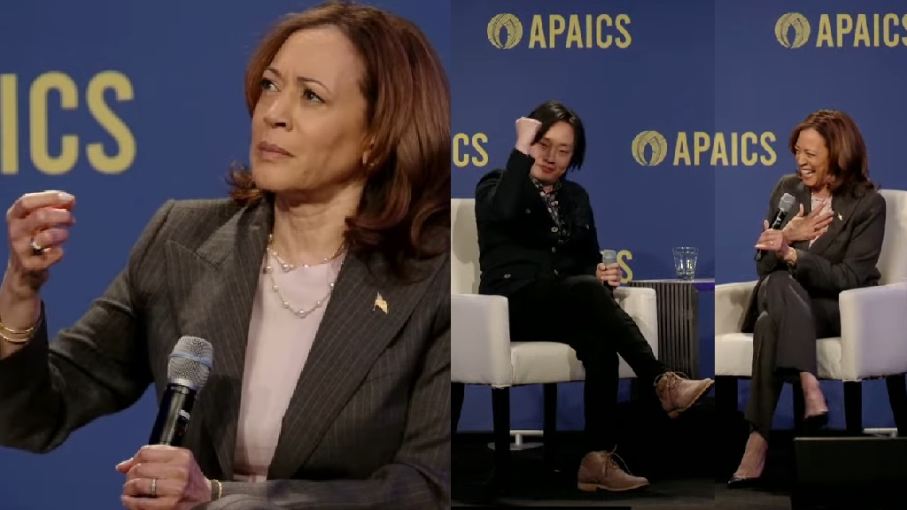 Kamala Harris urges young AANHPIs to kick ‘that f-ing door down’