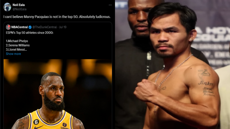 ESPN’s ranking of top 100 athletes draws backlash for Pacquiao’s low placement