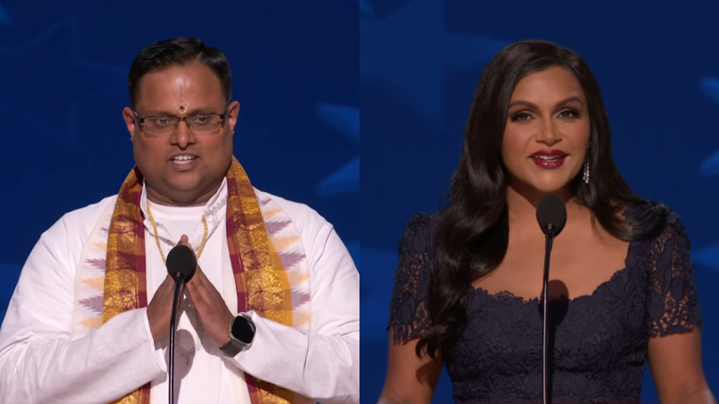 Hindu priest opens DNC as Mindy Kaling rallies support for Harris