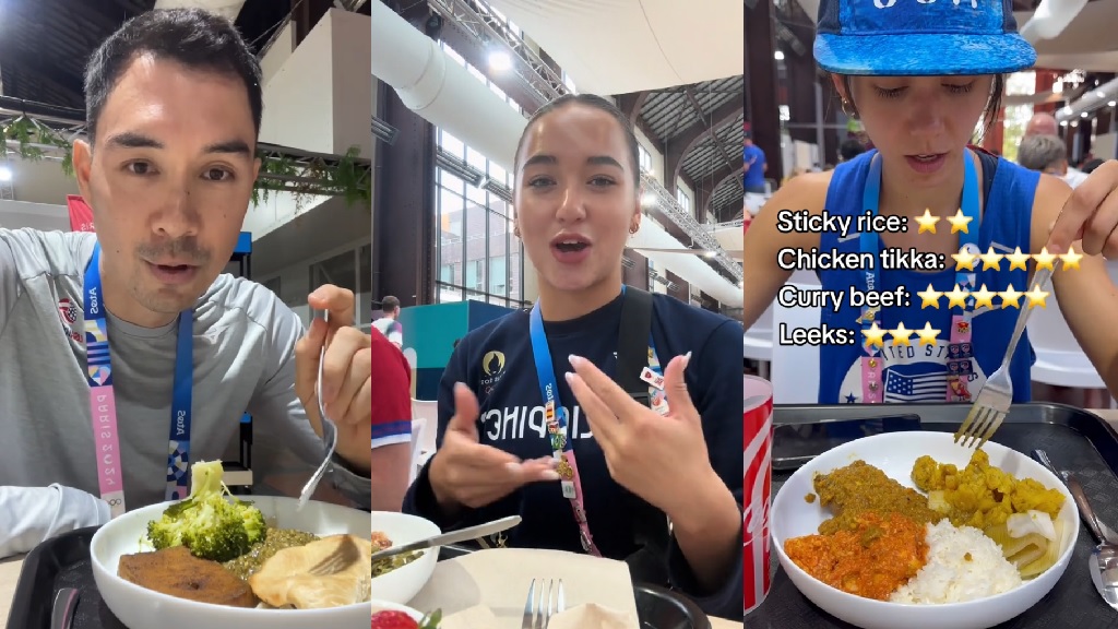 Athletes review their food at the Paris Olympics