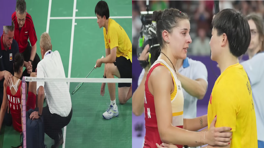 Chinese badminton star honors injured opponent at Paris Olympics