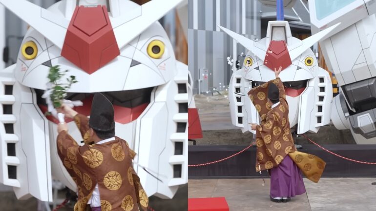 Watch: Japan’s new life-size Gundam blessed by Shinto priest