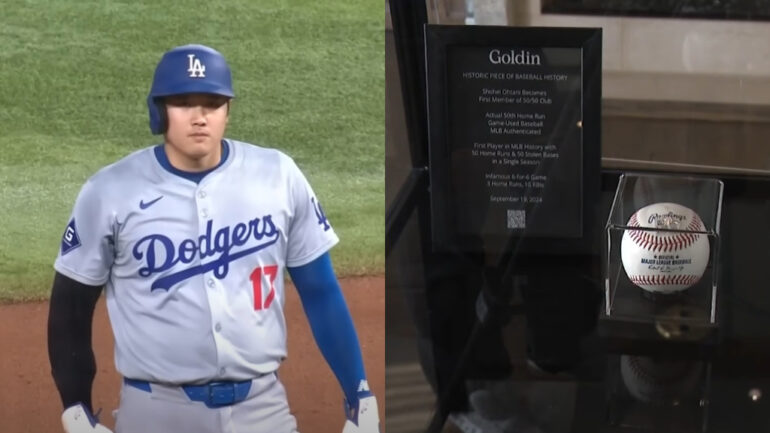 Shohei Ohtani’s 50-50 ball sells for $4.39 million amid ownership dispute