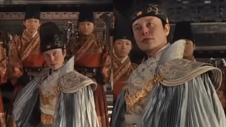 Elon Musk as Ming Dynasty official explaining DOGE in Ancient China is peak AI