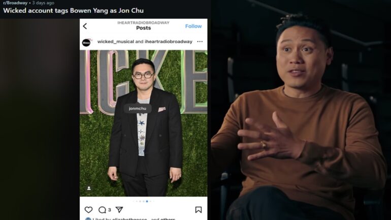 iHeartRadio misidentifies Bowen Yang as Jon M. Chu on Instagram