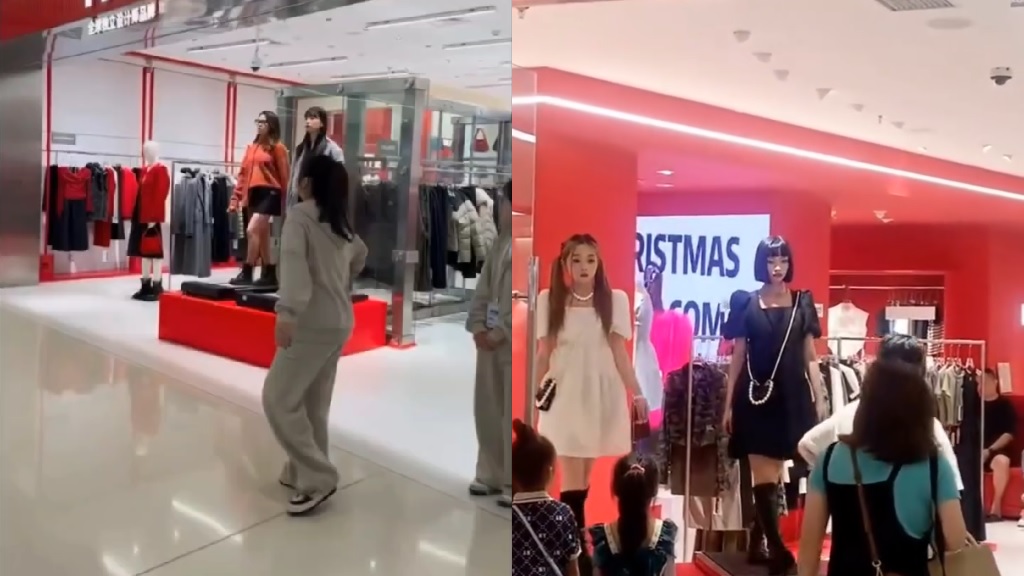 Watch: ‘Live mannequins’ on treadmills at Chinese clothing store