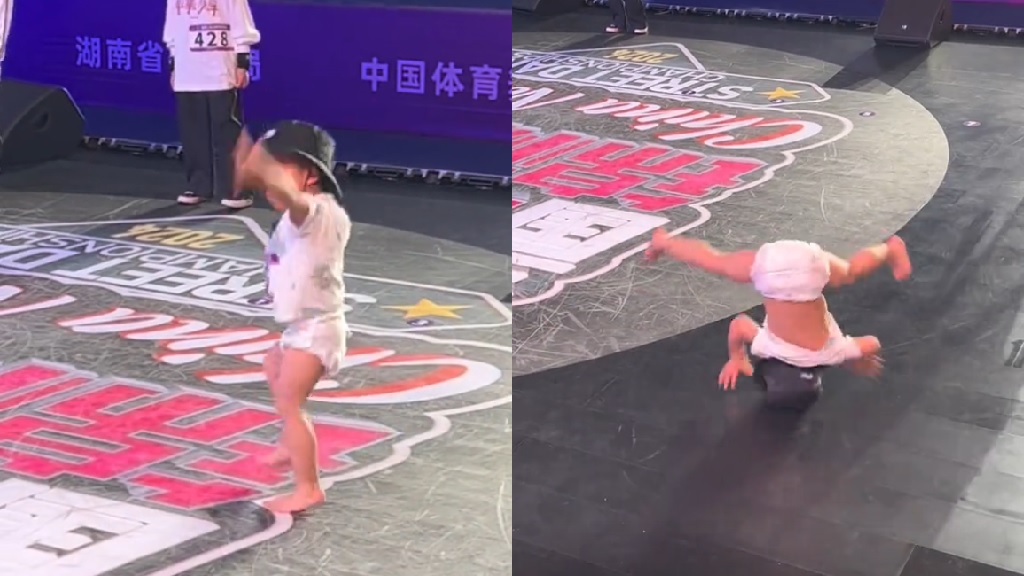 Watch: 3-year-old in diapers pulls off jaw-dropping breakdance moves