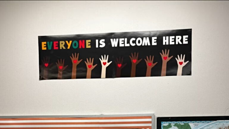 Idaho classroom’s ‘Everyone is Welcome Here’ poster sparks statewide legal debate