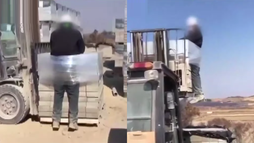 Video of bound migrant worker being lifted by forklift roils South Korea