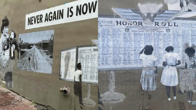Mural honoring Japanese Americans vandalized again in Seattle’s Chinatown