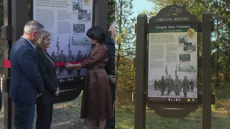 Oregon unveils historical marker detailing service of Japanese American WWII soldiers