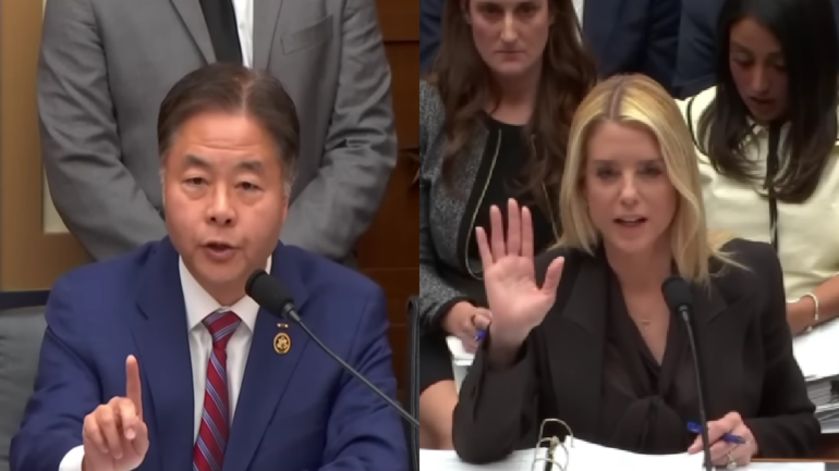 Reps. Lieu and Jayapal press combative Bondi over newly accessed Epstein files